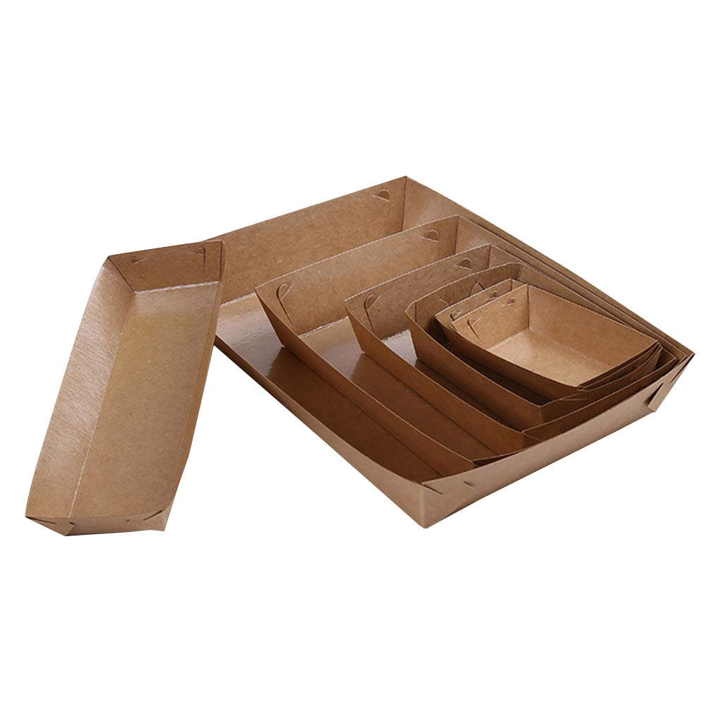 Food Snacks Box - Vassoi monouso in carta kraft per