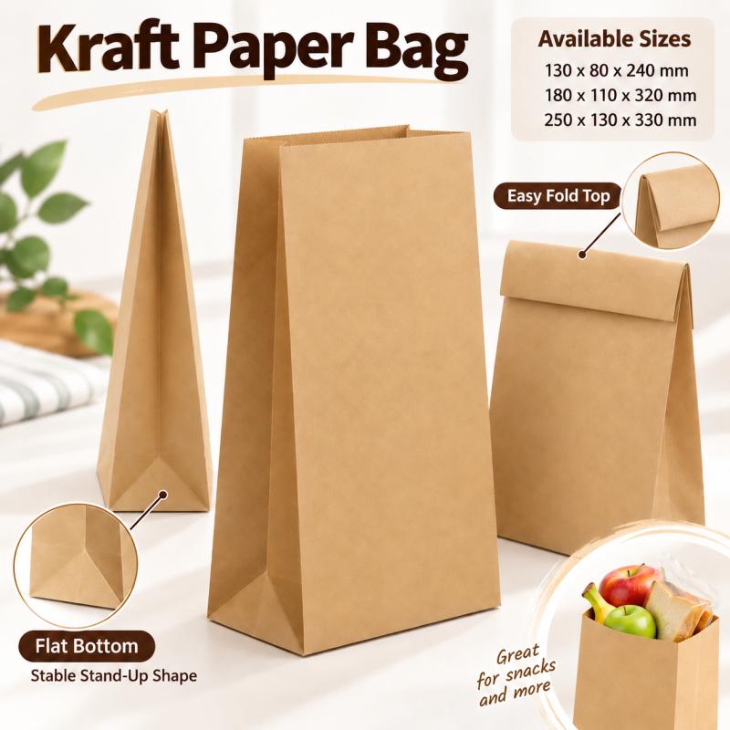 Food Day Snacks - 10~30 pezzi Sacchetti di carta kraft